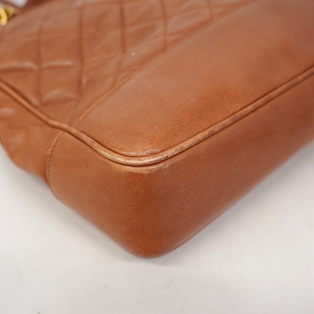 CHANEL Brown Lambskin Leather Tote Bag - Picture 7 of 12